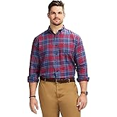 Izod Mens Big and Tall Stratton Flannel Long Sleeve Stretch Button Down Shirt
