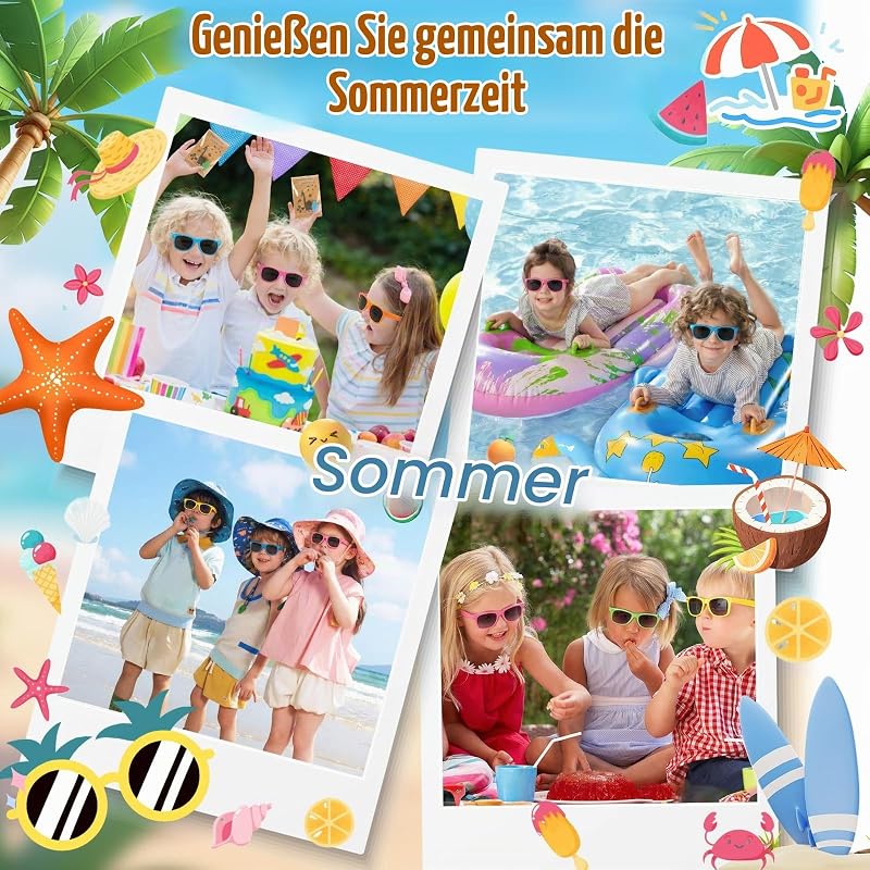 Sonnenbrillen Neonfarben, 24 Stk Kinder Sonnenbrille,Partygeschenke,Frauen und Männer für Sommer Strand Pool Party Geburtstagsparty Outdoor