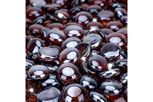 Stanbroil 10-Pound Fire Glass Beads - 1/2 inch Luster Fire Glass Drops for Fireplace Fire Pit | Gas Log Sets | Landscaping | Fish Tank, Amber Luster