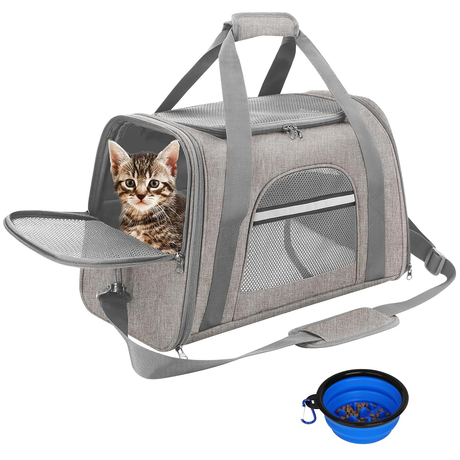SHJOEE Foldable Dog Cat Transport Box Portable Pet Transport Bag for Medium Small Pet Carrier Bag Breathable Foldable Transport Carrier for Car, Train, Travel