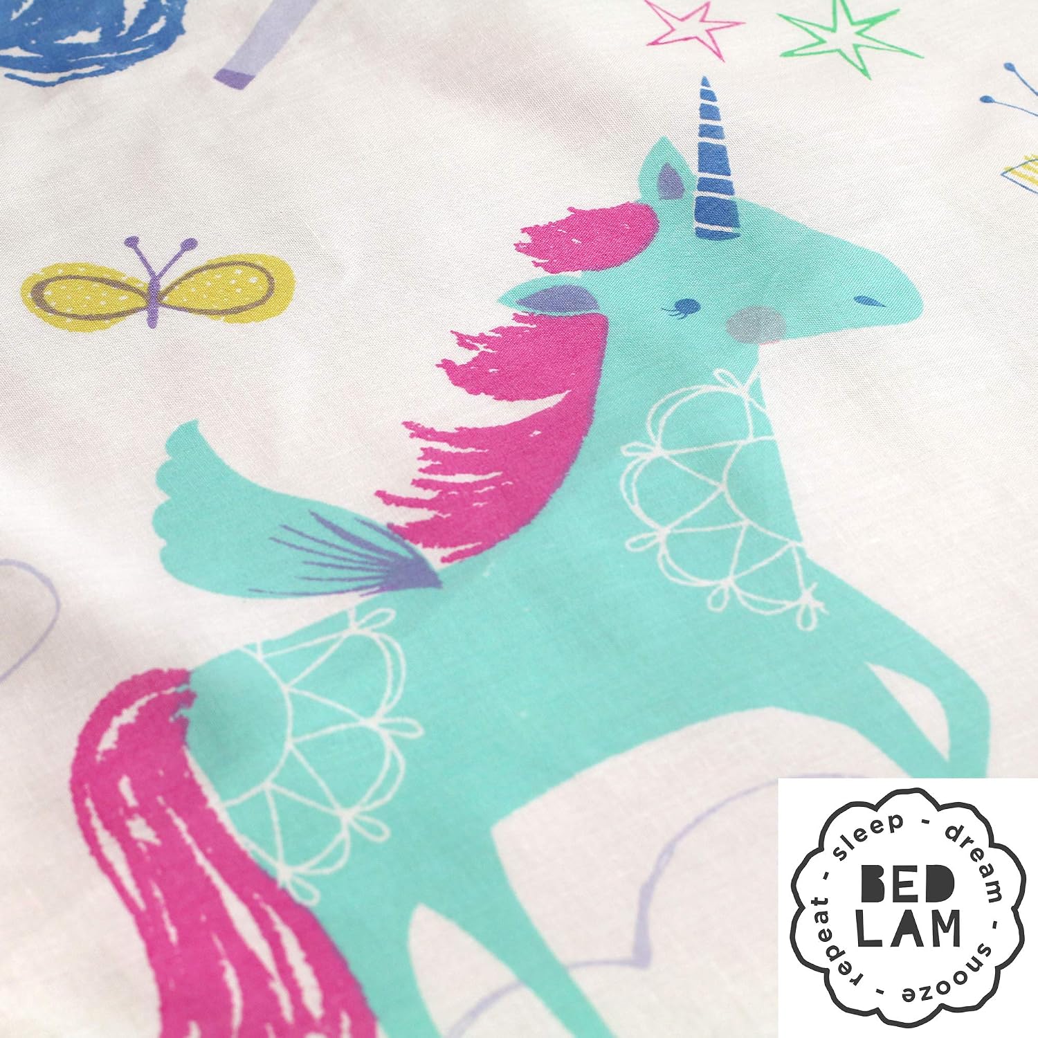 Bedlam Rainbow Unicorn-Duvet Cover Set, Multicolour, 2 pcs, Single - Image 3