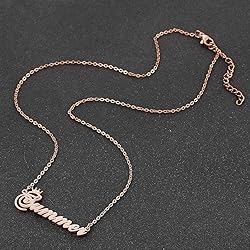 SKQIR Personalized Name Necklace Rose Gold