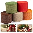 5 Pack Burlap Ribbon Rolls- 27 Yards 2.4'' Wide Natural Burlap Weave Ribbon in 5 Colors DIY Handmade Trims Crafting Supplies 
