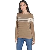 Nautica Womens Mariner Stripe Pullover Boatneck Long Sleeve