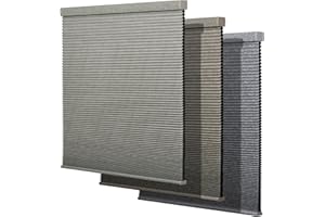 Boolegon Cordless Linen Pattern Cellular Shades Blackout Honeycomb Shades for Windows Pull Down Honeycomb Privacy Blinds for Bedroom Office Thermal Insulated, Blackout Light Beige, 28.5" W x 48" H