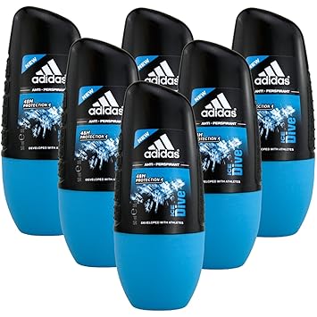 6 x 50ml Adidas ICE DIVE Roll On Deo Deodorant Rollon Deostick Herrendeo