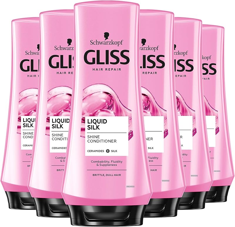 Schwarzkopf Gliss Liquid Silk Gloss Conditioner with Keratin Multipack 6 x 200ml