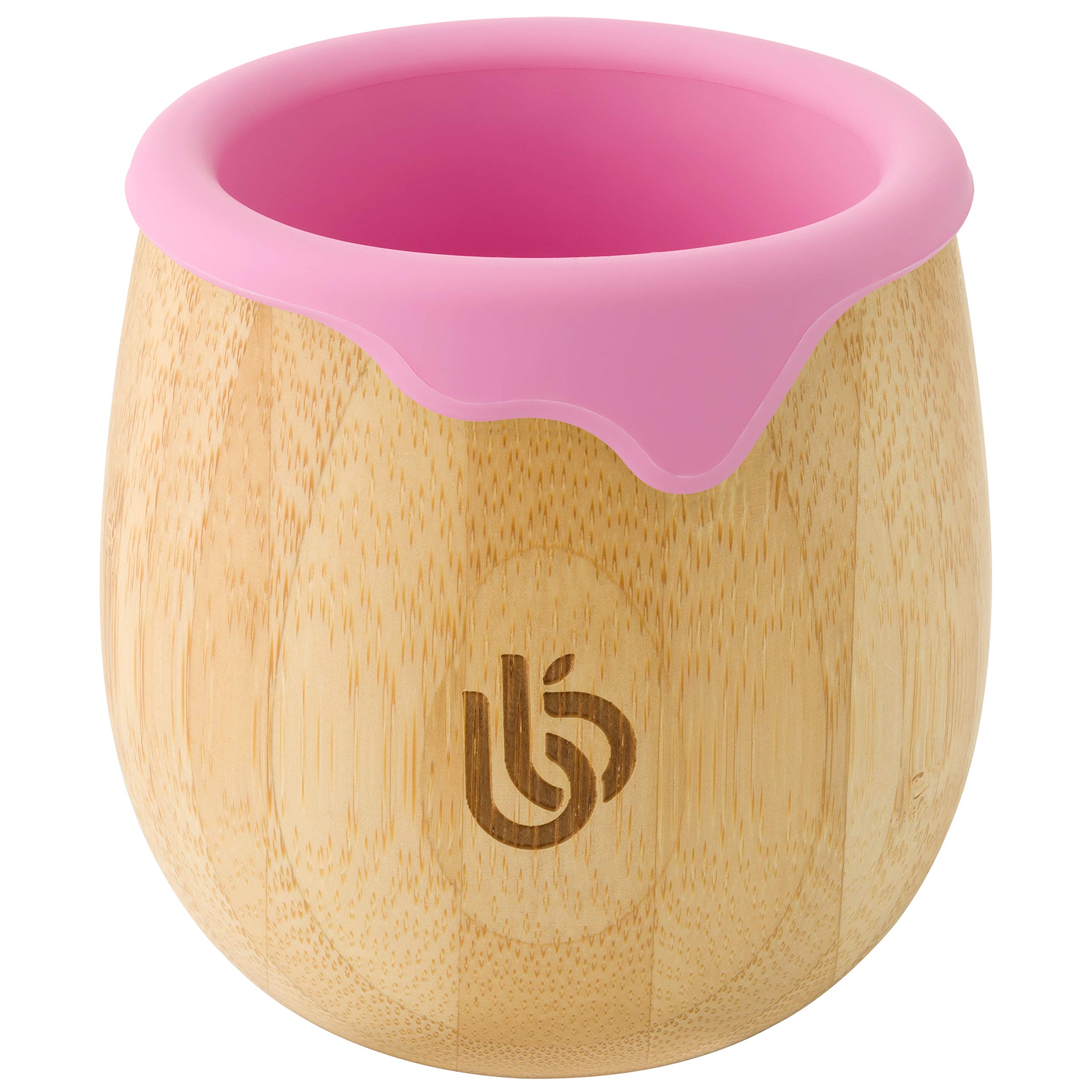 bamboo bamboo Baby and Dinky Toddler Cup, Bamboo Sippy Cup for Toddlers, with Silicone Drip Rim for Teeth and Gum Protection, 150ml Capacity Baby Cup for Transitioning Toddlers (Pink)