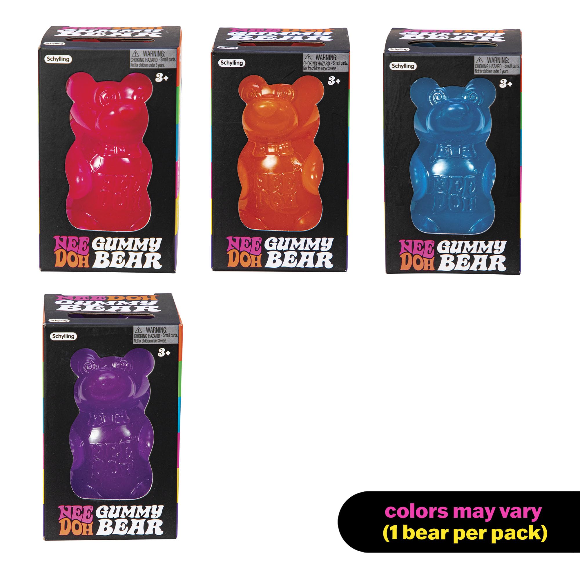 Schylling NeeDoh Gummy Bear - Sensory Fidget Toy with Jelly-Like Filling - 3.5