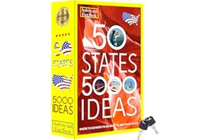 ULIXU 50 States Real Pages Book Safe with Key Lock,Money Safe Book Storage Lock Boxes for Personal Items Large Capacity Diversion Safes Hold Phone,Cash