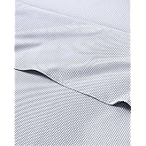 Light Blue and White Striped Sheets - 1 Flat & 1 Fitted Sheet & 2 Pillowcases w/ Deep Pockets - Wrinkle & Fade Resistant - Ultra-Soft, Breathable & Cooling - Luxury Pinstripe Bedding - Queen Size