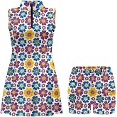 Xpyeesfuen Golf Dress Tennis Dresses for Women with Built in Shorts and Pockets Sleeveless Athletic Dress Workout Dress