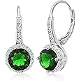 Mia Sarine 925 Sterling Silver Cubic Zirconia Halo Leverback Dangle Bridal Earrings for Women