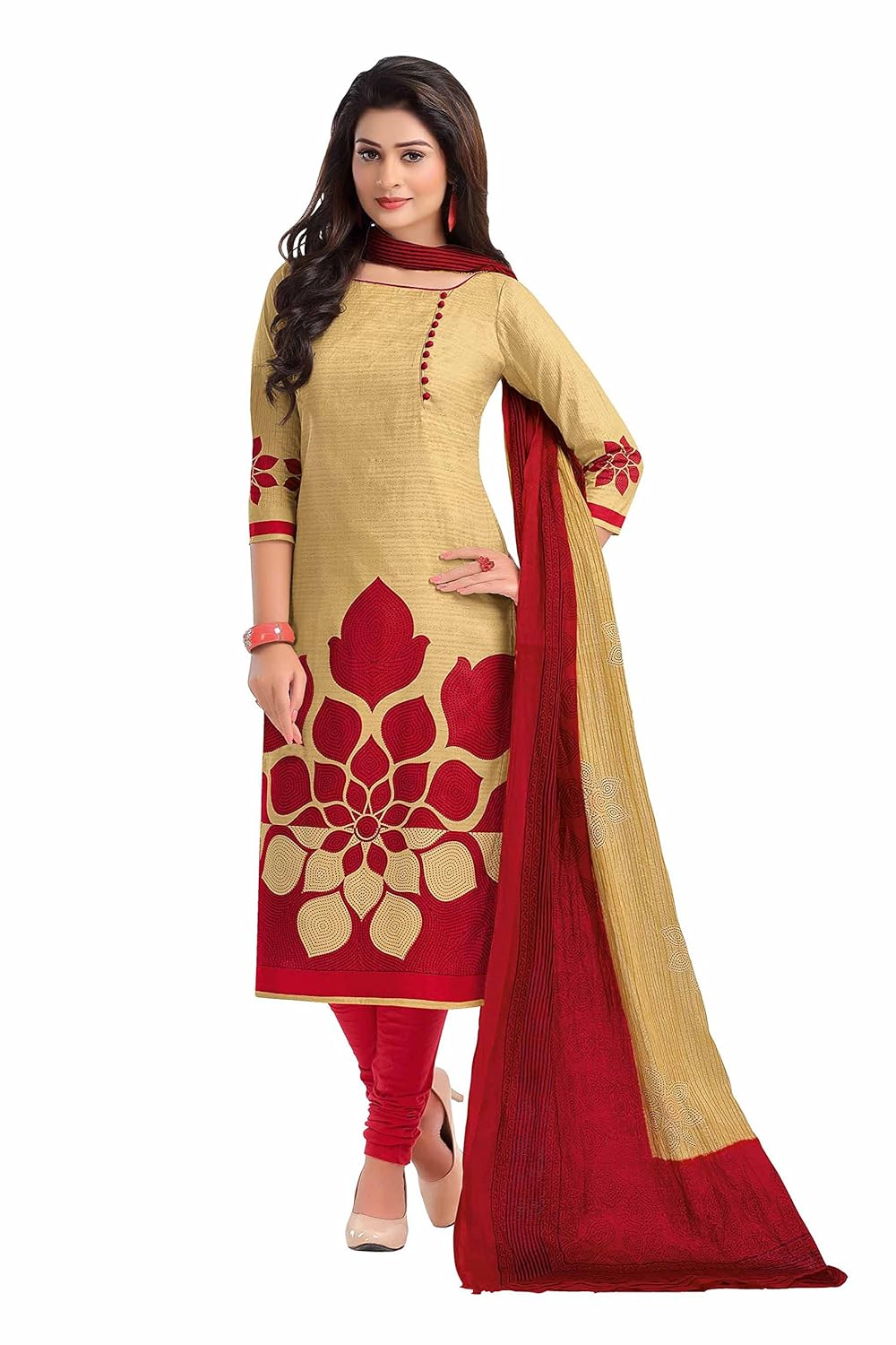 miraan women's dress material (band1602_red_free size)