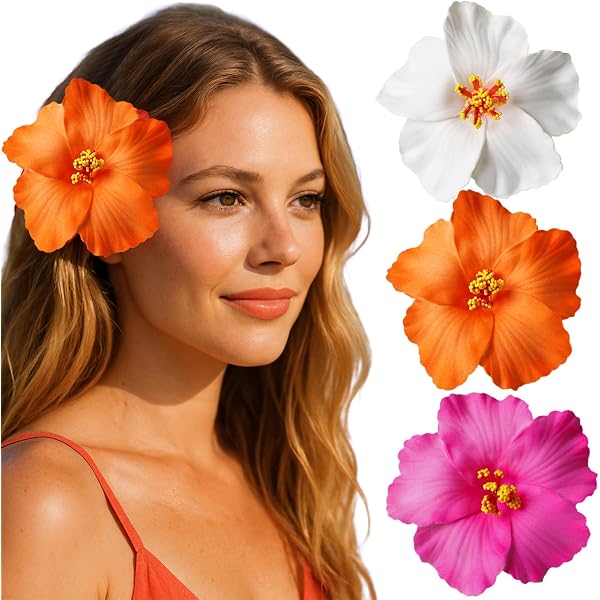 6 Paia Orecchini Pendenti Hawaiani Plumeria: Fiori Tropicali In Lega E Argilla - Viola, Rosa, Blu, Rosso, Bianco