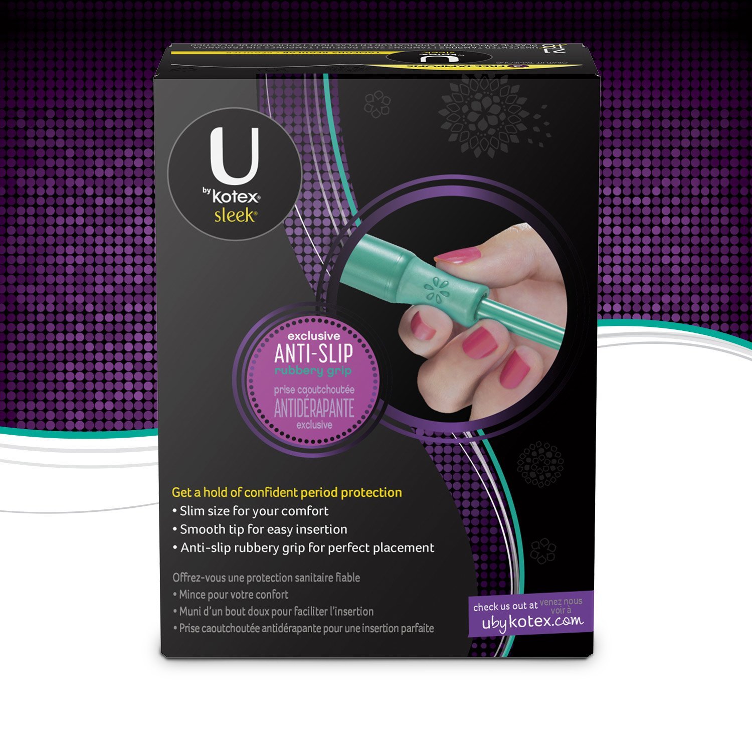 U By Kotex Sleek Tampons, Regular Absorbency, FragranceFree, 34 Count