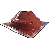 Dektite Premium #7 Red Silicone Metal Roof Pipe Flashing, High Temp, Square Base, Pipe OD 6" to 12"