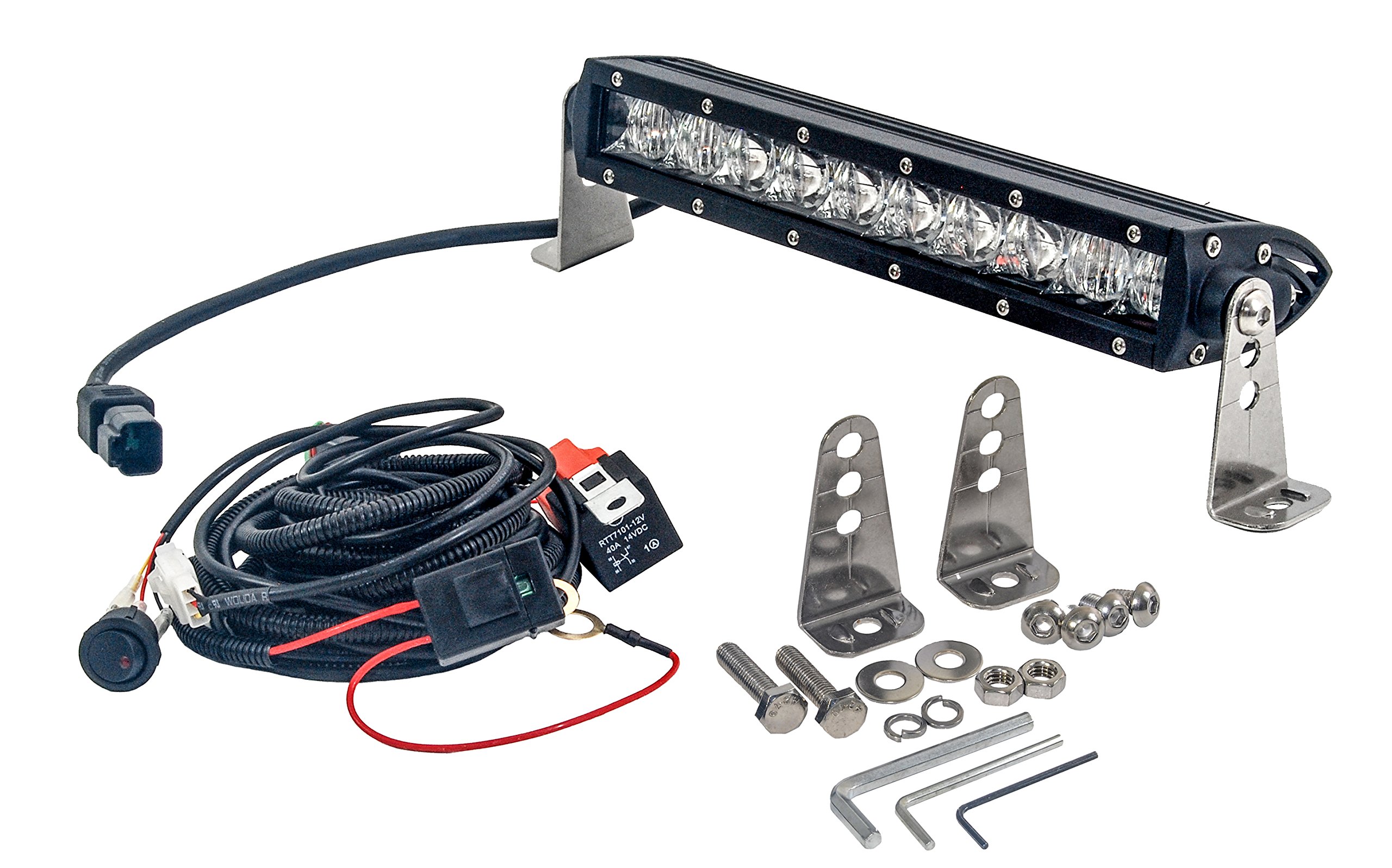 OZ-USA S4D Series 12-inch Single Row LED Light Bar 4D Reflectors Spot Flood Combo Beam Off Road RV 4WD Truck