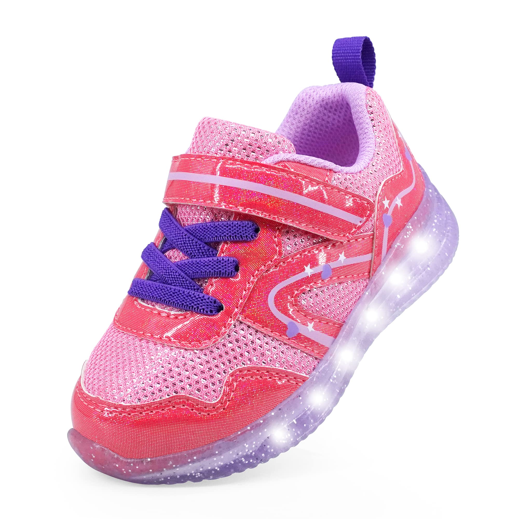 YESKIS Toddler Girls Light Up Shoes LED Flashing Lightweight Mesh Breathable Adorable Running Sneakers for Toddler Red 6 Image YESKIS Toddler Girls Light Up Shoes LED Flashing Lightweight Mesh Breathable Adorable Running Sneakers for Toddler Red 6 Image