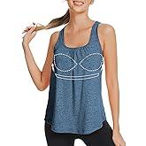 ANYFITTING Built in Bra Tank Tops for Women Workout Loose Fit Yoga Camisoles