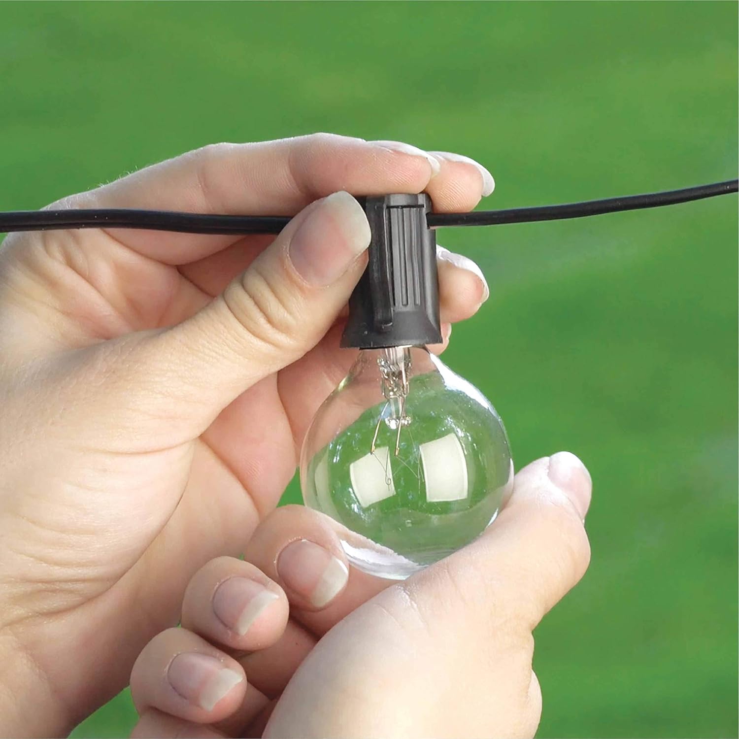 Mr Beams 5W G40 Bulb Incandescent Weatherproof Indoor/Outdoor String Lights, 100 feet, Black - - 
