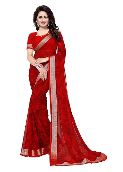 Chiffon Saree with Blouse Piece