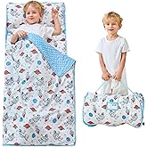 Lasoftan Toddler Nap Mat with Pillow and Blanket, Extra Large Rolled Napping Mats,Slumber Bags for Boys Girls,Kids Sleeping Bag for Daycare, Preschool Travel Camping