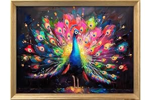 Leczany Cross Stitch Patterns Stamped Kit for Beginners | Embroidery Supplies DIY Craft Kit Starter Needlepoint for Adults or Kids | 11CT, 3 Strands | Peacock Spreads its Wings 20.9x15.8 inches