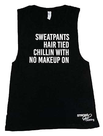 Sgc Women S Sweatpants Hair Tied Chillin With No Make Up On Muscle