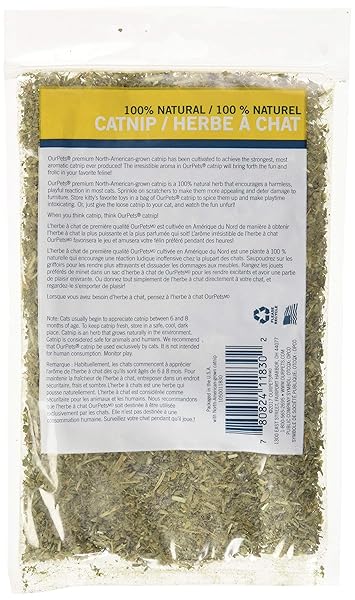 OUR PETS PREMIUM CATNIP – 0.5 OZ BAG OF HIGH POTENCY CATNIP – 100% NORTH AMERICAN GROWN