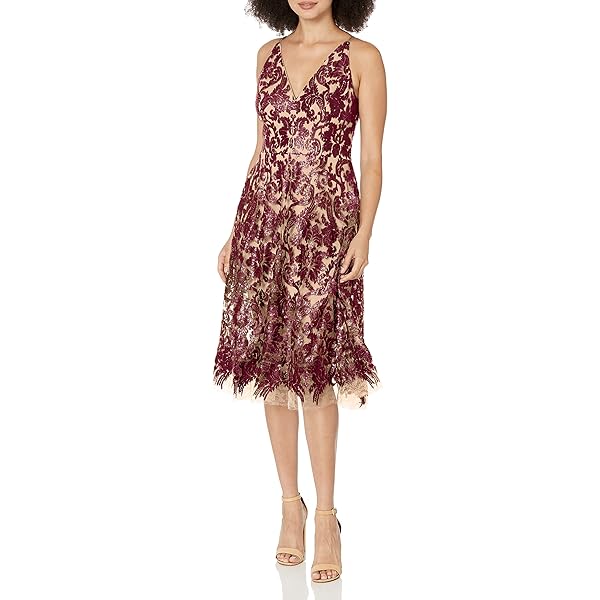 Amazon.com: Adrianna Papell Womens Embroidered Fit and Flare Blue Multi 4 :  Clothing, Shoes & Jewelry