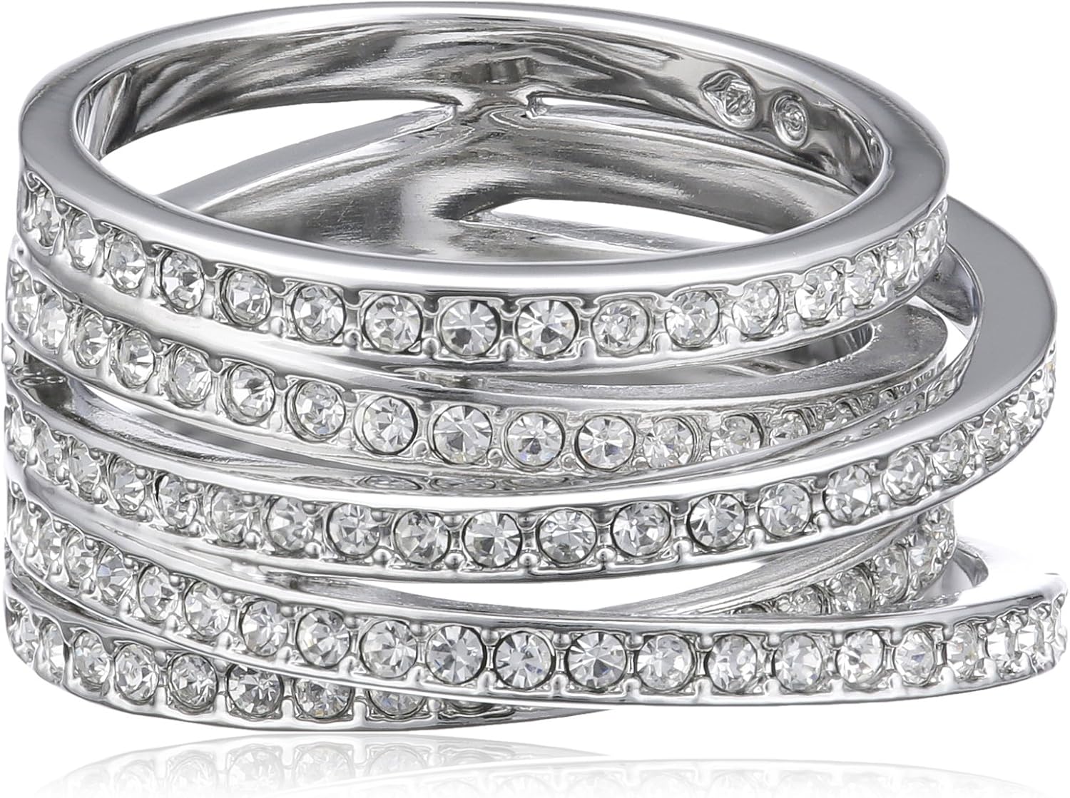 Swarovski Spiral SilverTone Ring 1156306 Amazon.ca Jewelry