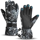 apaepr Winter Ski Gloves for Men & Women, Waterproof Insulated Cold Weather Work Gloves, Touchscreen Snow Gloves for Skiing, Snowboarding, Running, Cycling, Winter Work
