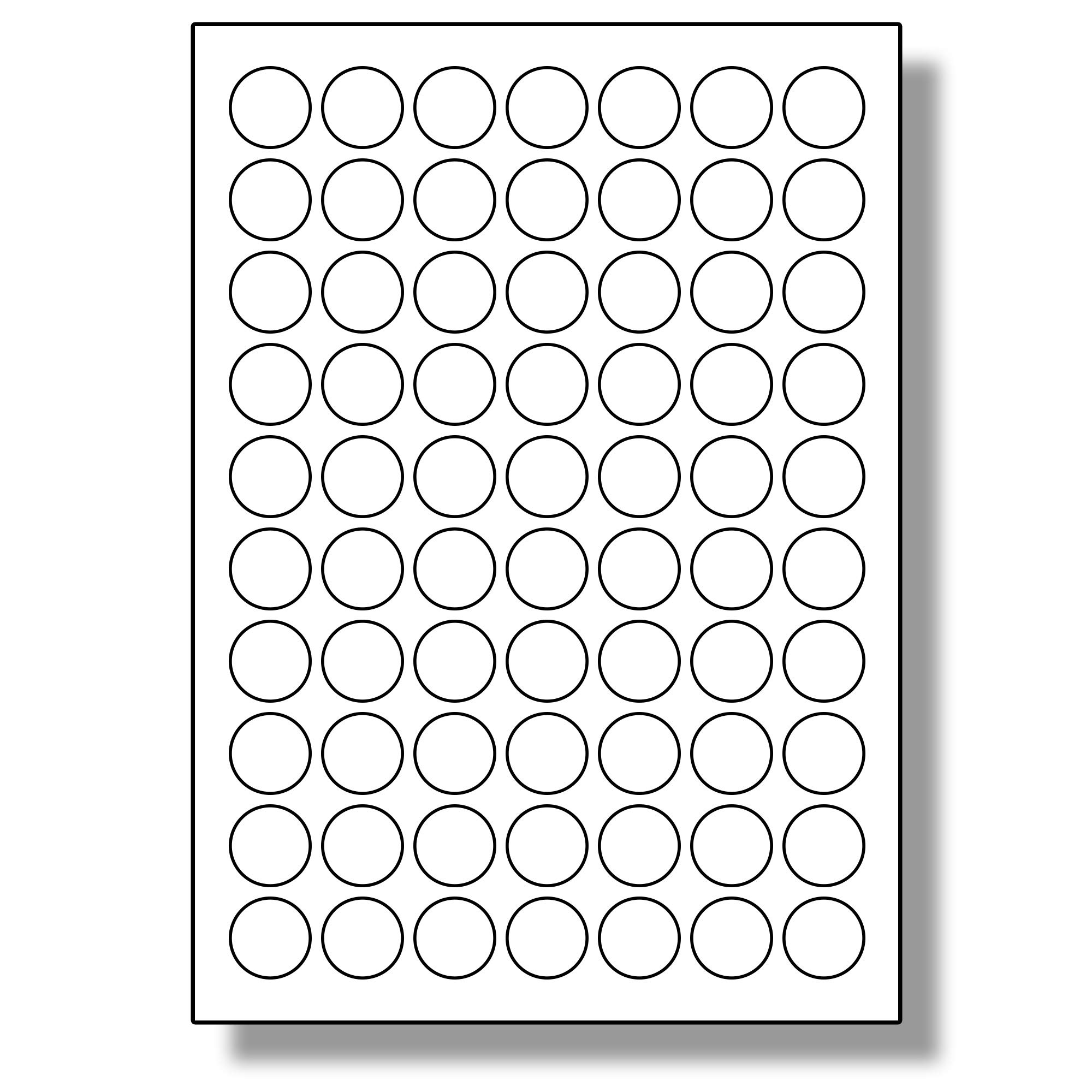 Label Planet® 70 Per Page/Sheet, 5 Sheets (350 Round Sticky Labels), LabelPlanet® White Matt A4 Circular Circle Price Pricing Stickers, for Laser or Inkjet Printer, UK LP70/25R, 25MM Diameter Circles