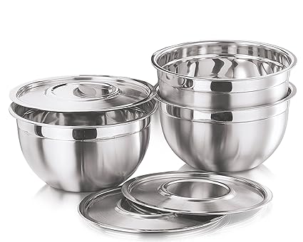 Vinod Cookware Bowl with Stainless Steel Cover, 3-Pieces