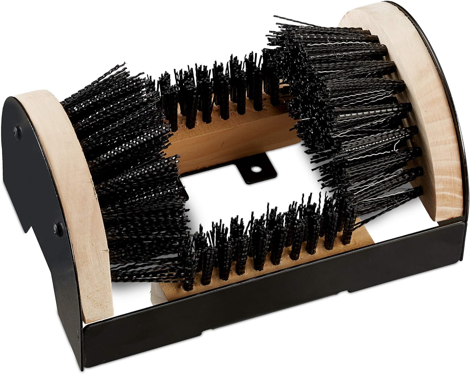 Relaxdays Scraper with Surrounding, Outdoor Shoe Brush, Robust Bristles