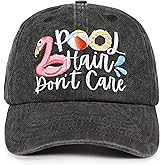 InnoBeta Pool Hair Don't Care Hat, Funny Adjustable Embroidered Pool Decor Baseball Cap for Women Men