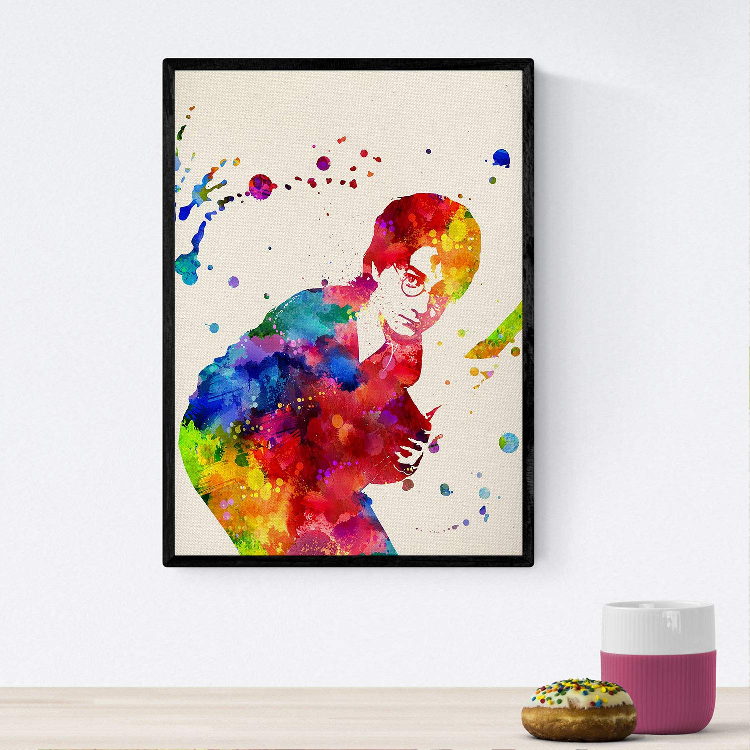 Nacnic Poster Harry Potter watercolor style. Film sheets, films, and actors. Old movie posters with watercolor style. A4 size