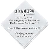 Father Of The Bride Handkerchief Gifts Wedding Gift From Daughter, White Handkerchiefs For Bridal's Father