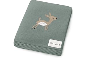 Bleu La La Soft Baby Swaddle Receiving Blanket - 100% Cotton Knit Soft Cozy Receiving Swaddling Crib Stroller Quilt Blanket f