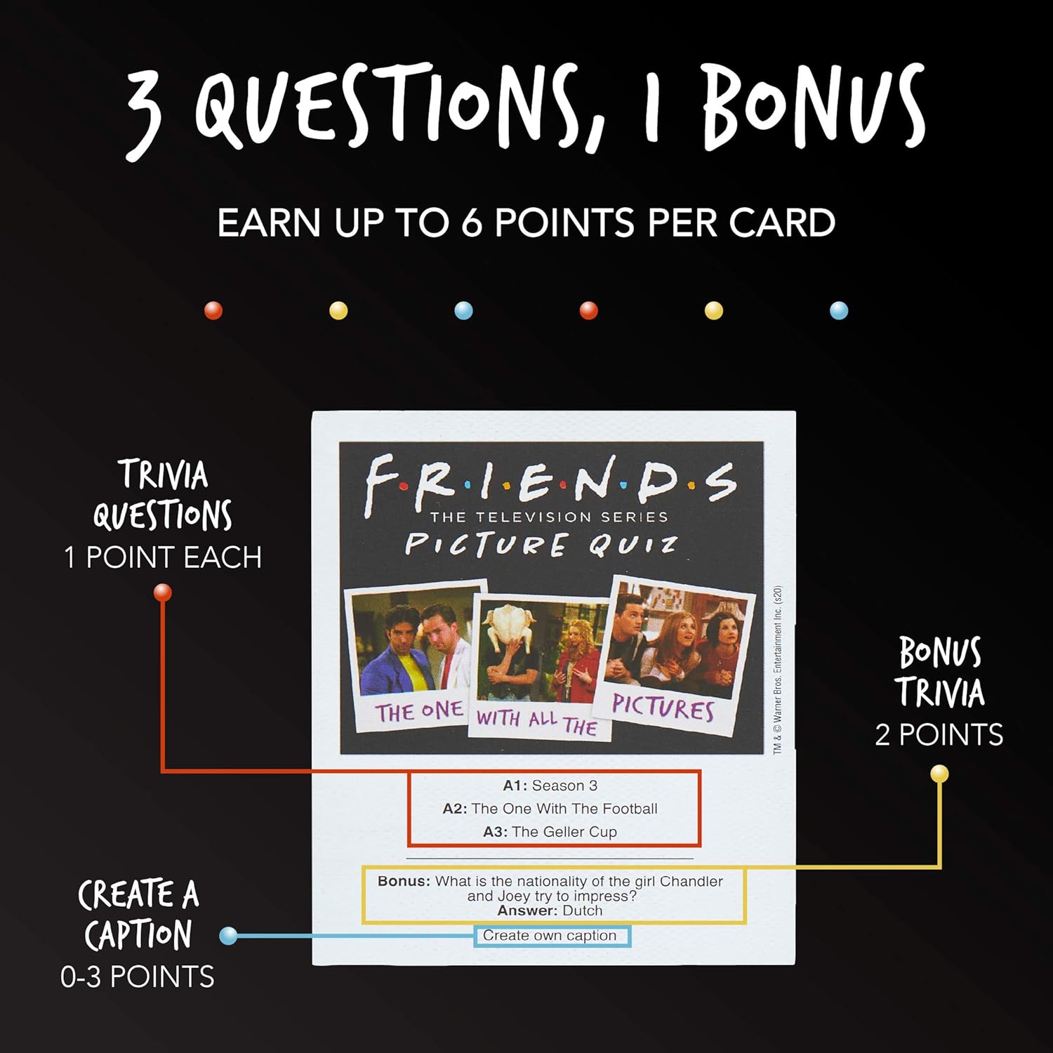 Paladone FRIENDS TV Show Picture Quiz with 50 Trivia Cards, Multicolor - Image 4