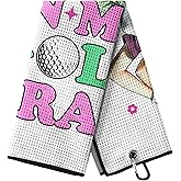 Printed Golf Towels for Golf Bags, Funny Golf Towel for Women, Golf Accessories for Women, Towel with Clip, Towel with Funny Words for Her, in My Golfs Era, Gifts for Christmas Thanksgiving Birthday