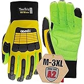 Cestus 5076, Winter Work Gloves for Cold Weather, Corded Cotton Palm, Insulated, Waterproof, ANSI Cut A2, ANSI Impact 1