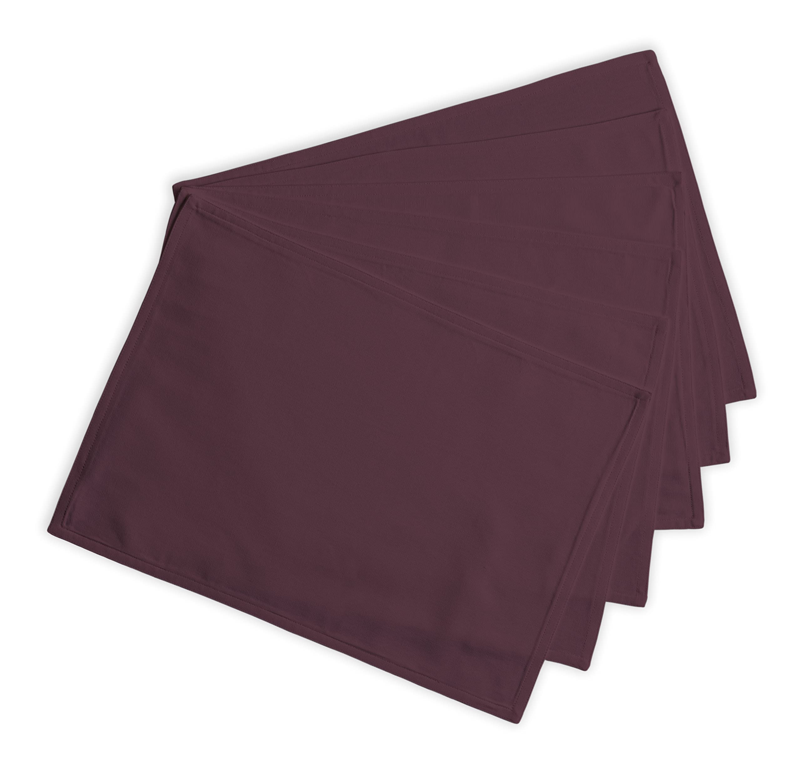Cloth Placemats Calicot 100% Cotton Set of 6 Washable 13x19 Inches Table Placemats|Reusable Kitchen Dining Table Mat for Wedding Spring Easter Decor, Indoor & Outdoor Party Decor|Grape Wine