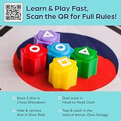 OmniHaven Glow-in-The-Dark Dice Game Set – 4-in-1