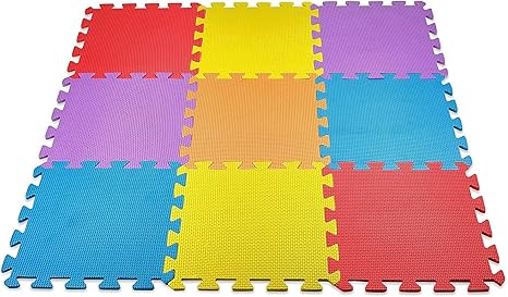 Creative Time Floor Mat 10 Tile Multi Color Exercise Mat Solid Foam Eva Playmat Kids Safety Colors May Vary