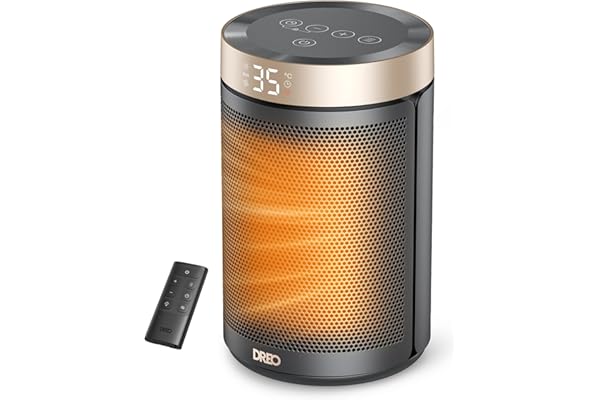 DREO Space Heater for Indoor Use, 1500W PTC Ceramic Safety Heater with Thermostat for Bedroom Home Office, Portable Electric
