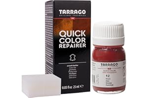 Tarrago Quick Color Dye Leather and Canvas Repair - 25 ml Leather Shoe Dye for Dyeing of Leather Footwear, Bags, Shoes, Jackets, Purses & More - Red #12