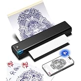 Phomemo M08F Tattoo Stencil Printer, Bluetooth, Wireless, Thermal, Portable | Large Image Cutting, Stencil Generator, with 10pcs Tattoo Paper, Compatible with Phone/Tablet/PC, for Tattoo Beginner, Black