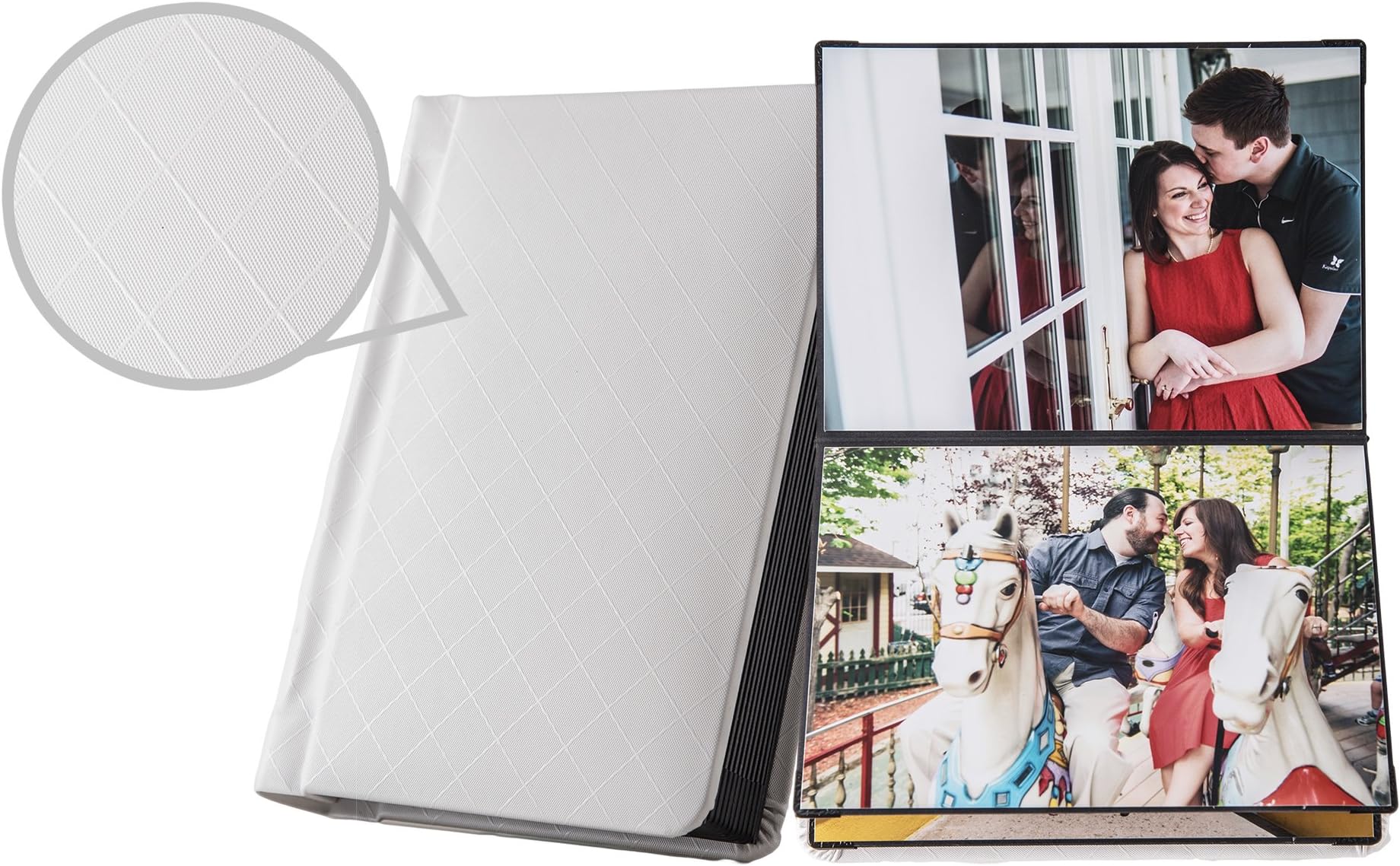 Professional Peel-and-Stick Photo Album Book, White 5x7 inches, 20 Pages and Lay-Flat Binding